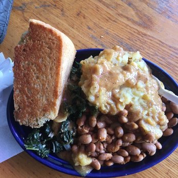 Rosetta's Kitchen - Mashed potatoes with gravy beans sautéed greens toasted cornbread simple and delicious - Vegetarian Near Me - Asheville, North Carolina