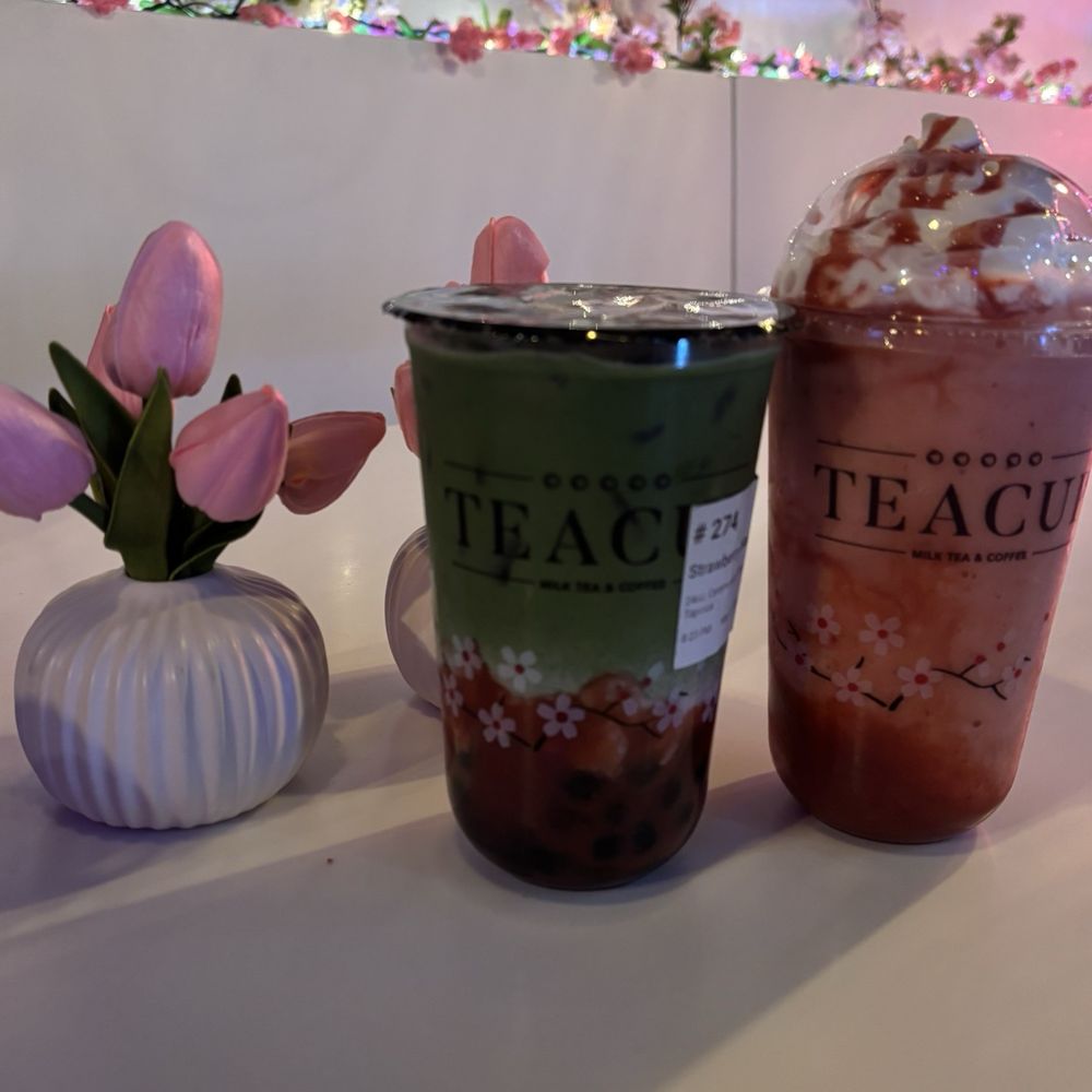 Teacup - Both my Strawberry Shortcake drink and the Strawberry Matcha Latte! - Coffee & Tea Near Me - Litchfield Park, Arizona Teacup - Both my Strawberry Shortcake drink and the Strawberry Matcha Latte! - Coffee & Tea Near Me - Litchfield Park, Arizona