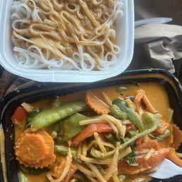 Red curry and plain noodles Red curry and plain noodles
