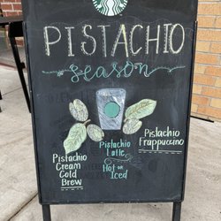 Starbucks - Pistachio drinks signage.
