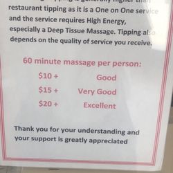 Lucky Star Foot Massage - The way to show your appreciation is to tip with Cash, my tip show them you Respect them.