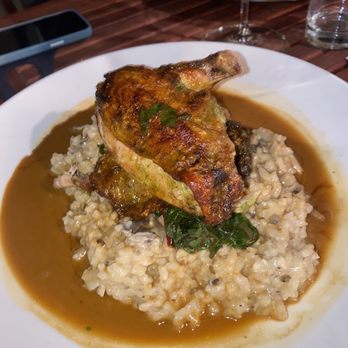 Wishbone & Flynt - baked chicken and risotto - Cocktail Bars Near Me - Fort Worth, Texas