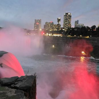 Goat Island - Falls lit up at night - Landmarks & Historical Buildings Near Me - Niagara Falls, New York Goat Island - Falls lit up at night - Landmarks & Historical Buildings Near Me - Niagara Falls, New York