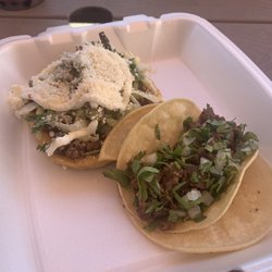 Chimus Tacos - Asada sope and asada taco.