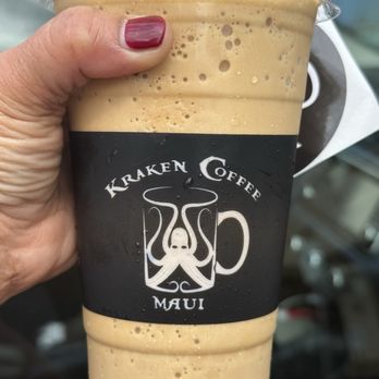 Kraken Coffee - Golden tide latte with white mocha, usually with cinnamon though. And is a frappe. - Coffee & Tea Near Me - Kihei, Hawaii