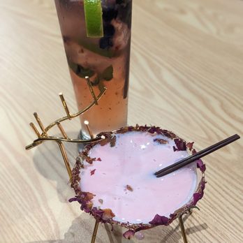 L.O.L BBQ & BAR - Two amazing cocktails: LOL Mojito and Rose something or other - Barbeque Near Me - Great Neck, New York