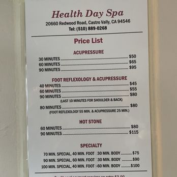 Health Day Spa - Massage Near Me - Castro Valley, California