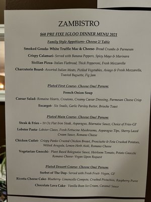 Menu photo 6 Zambistro Restaurant Medina, NY