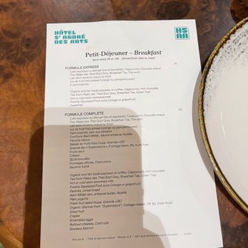 Hôtel St André des Arts - Breakfast options (delicious!) - Hotels Near Me - Paris, 75