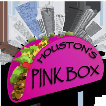 Houston's Pink Box - a taco with a city skyline in the background - Food Trucks Near Me Houston's Pink Box - a taco with a city skyline in the background - Food Trucks Near Me