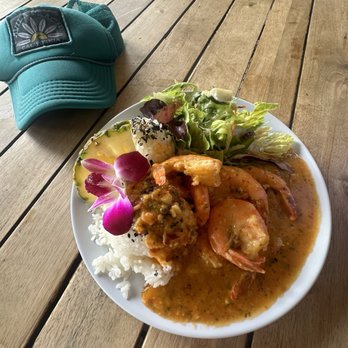 Barefoot Beach Cafe - Spicy shrimp plate - Breakfast & Brunch Near Me - Honolulu, Hawaii