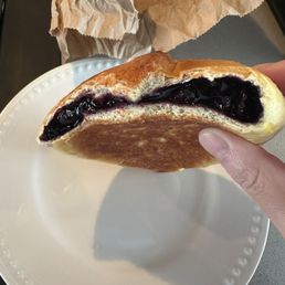 The amount of jam is insane and it doesn't make the bun better The amount of jam is insane and it doesn't make the bun better