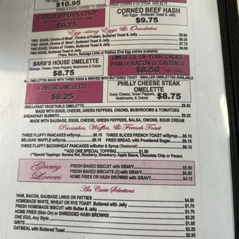 Barb's Restaurant - Breakfast menu - New American Near Me - Belington, West Virginia Barb's Restaurant - Breakfast menu - New American Near Me - Belington, West Virginia
