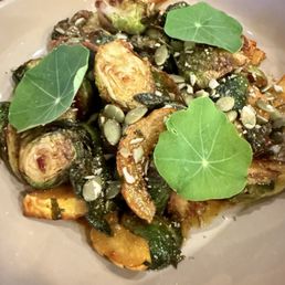 Brussels con comate. Prefect blend of savory with a hint of sweet. Absolutely delicious