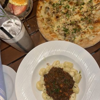 Eva Boston - Braised Short Rib Gnocchi, clam pizza (special) - New American Near Me - Boston, Massachusetts