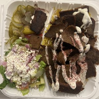 Quick Gyro Mediterranean - 23. Shawarma Platter with pickles - Mediterranean Near Me - Mill Creek, Washington