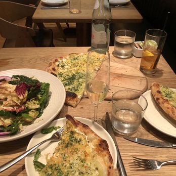Upland - The green zebra pizza and the five lettuce Caesar salad. - New American Near Me - New York, New York Upland - The green zebra pizza and the five lettuce Caesar salad. - New American Near Me - New York, New York