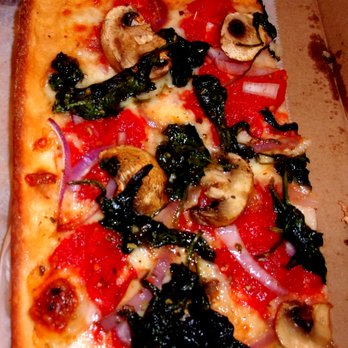 Trios Tomato Pie - A slice of their tomato pie with toppings - Pizza Near Me - Glenside, Pennsylvania Trios Tomato Pie - A slice of their tomato pie with toppings - Pizza Near Me - Glenside, Pennsylvania