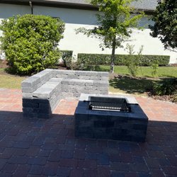 Prestigious Pavers - Fire Pit and Bench