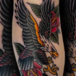Alpha Tattoo - American traditional eagle.