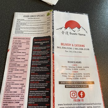 Sushi Yama - Menu - Japanese Near Me - Boynton Beach, Florida