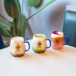 Azal Coffee - A colorful trio of Azal specialty drinks made for every craving.