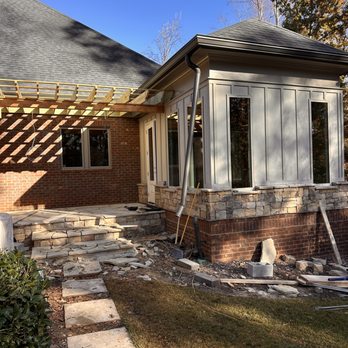 Walker Construction - Adding windows to screen porch and new stone patio - General Contractors Near Me - Dallas, Georgia Walker Construction - Adding windows to screen porch and new stone patio - General Contractors Near Me - Dallas, Georgia