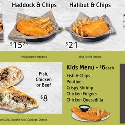 Streats Calgary Braeside Kitchen - Fish & Chips MenuBoard as of July 25, 2018