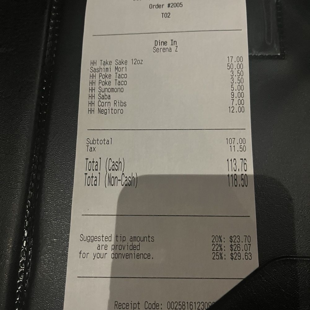 Shirubē - Receipt - Izakaya Near Me - Santa Monica, California Shirubē - Receipt - Izakaya Near Me - Santa Monica, California