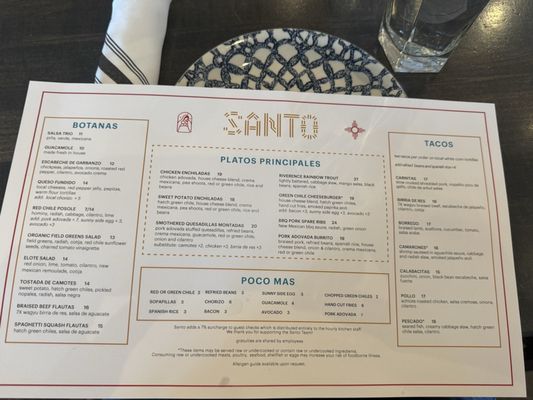 Menu photo 2 Santo Boulder, CO