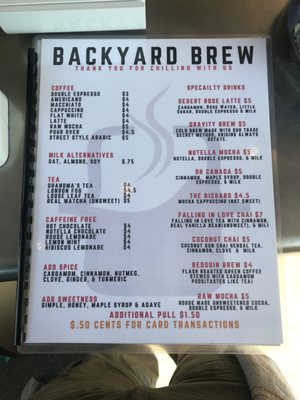 Menu photo 8 Backyard Brew Palo Alto, CA