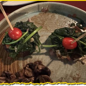 Red Flame Steak & Grill - Tournedos Kwai- Topped with Spinach and goat cheese.  Just wow! - Steakhouses Near Me - Katy, Texas
