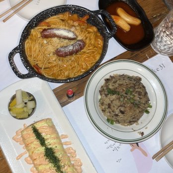Take31 - Bacon Rose Cream Pasta  Rolled-up Cod Roe Omelette Bulgogi Black Garlic Fried Rice - Korean Near Me - New York, New York
