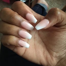 Ombré pink and white.