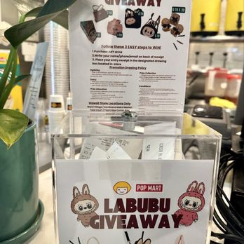Happy Lemon - Labubu Giveaway - Bubble Tea Near Me - Honolulu, Hawaii