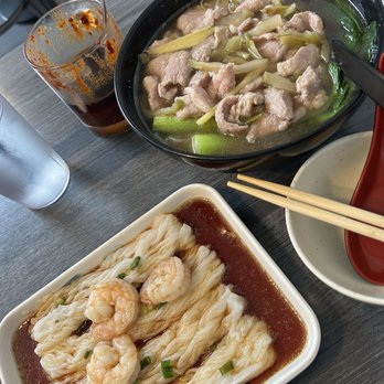 Mr. Champion - Shrimp rice roll and pork and preserved veggies noodles - Cantonese Near Me - Arcadia, California