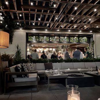 Aba - View from one of the patio seats -- great date night ambiance, but it does get hard to read the menu in the dark - Mediterranean Near Me - Chicago, Illinois