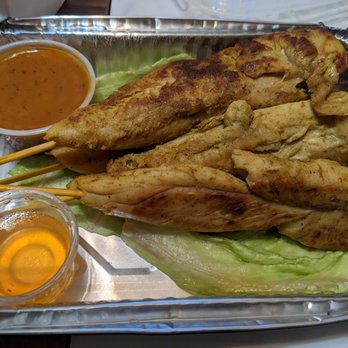 Pepper Sky's Thai Sensation - Chicken satay (large) - Thai Near Me - Cambridge, Massachusetts Pepper Sky's Thai Sensation - Chicken satay (large) - Thai Near Me - Cambridge, Massachusetts