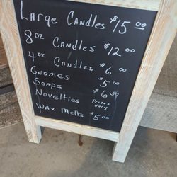 Light It Up Candle - Here's the picture of their price board. I snagged a picture of it on my way out. Enjoy! Yes!!!