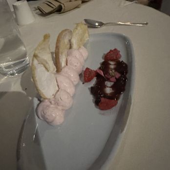 Otesaga Main Dining - Lingonberry Mousse - Diners Near Me - Cooperstown, New York