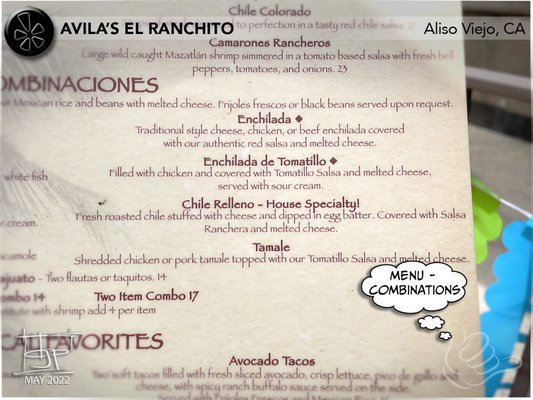 Menu photo 5 Avila's El Ranchito Laguna Niguel, CA