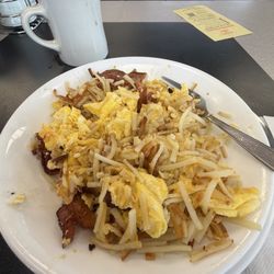 Waffle House - Nothing beats the breakfast Bowl. Hot and oh so good...