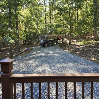 Ga Mountain Grading - Applying the top layer, clean stone. - Excavation Services Near Me