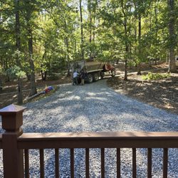 Ga Mountain Grading - Applying the top layer, clean stone.