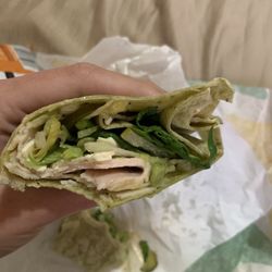 Subway - This is the size of half my wrap before my first bite. ARE YOU KIDDING ME
