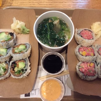 Silver Rice - Salmon Kombu (left), Kale crab misu, Tuna Taku - Sushi Bars Near Me - Brooklyn, New York