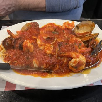 Randazzo's Clam Bar - Shrimp Fra Diavolo in spicy sauce.  It also has clams & mussels. - Seafood Near Me - Brooklyn, New York