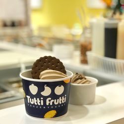 Tutti Frutti Frozen Yogurt - Chocolate chip cookie dough frozen yogurt with chocolate wafer cookie