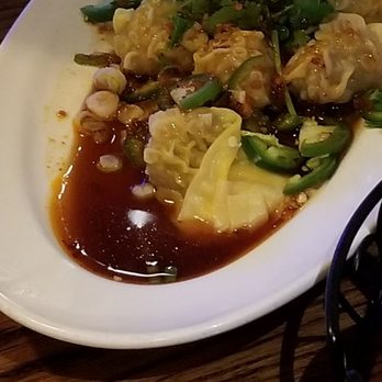Dumpling Inn - Spicy shrimp won tons and remanants of another dish. :) - Chinese Near Me - San Diego, California Dumpling Inn - Spicy shrimp won tons and remanants of another dish. :) - Chinese Near Me - San Diego, California
