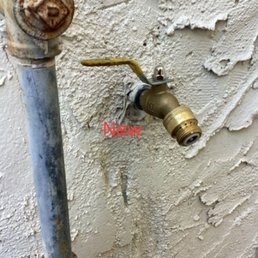 New hose bib with vacuum breaker. New hose bib with vacuum breaker.